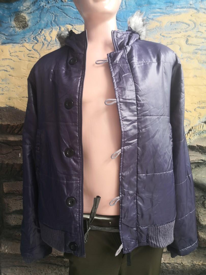 Jaket Bomber Ungu Pria Casual Style Hoodie Bulu Lepas Outerwear Xl Fesyen Pria Pakaian Baju Luaran Di Carousell