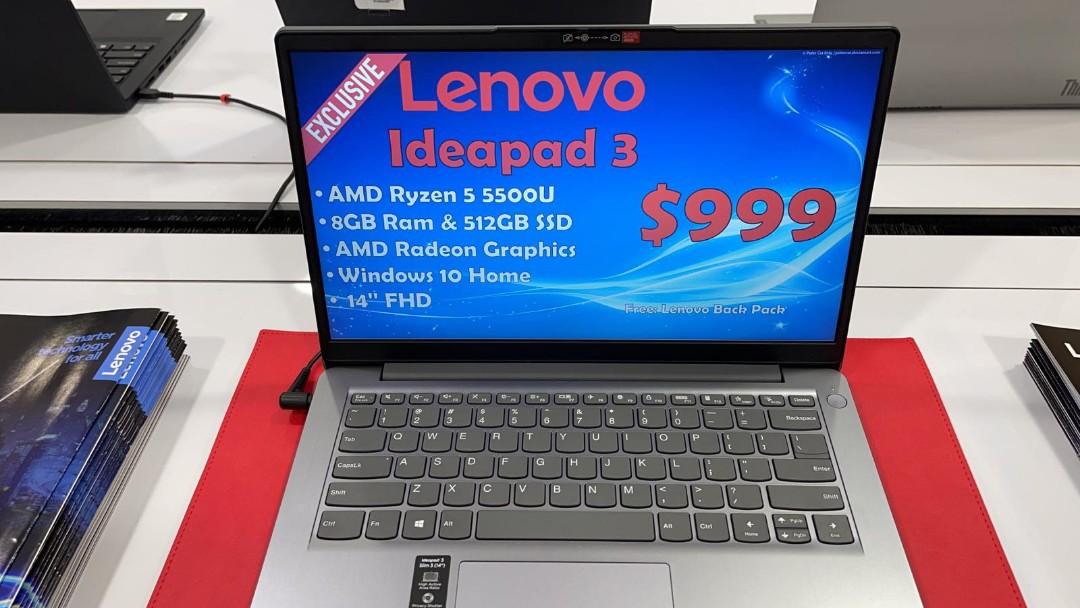 Lenovo 8GB Ryzen 5 5500U Ideapad, Electronics, Computers, Laptops on
