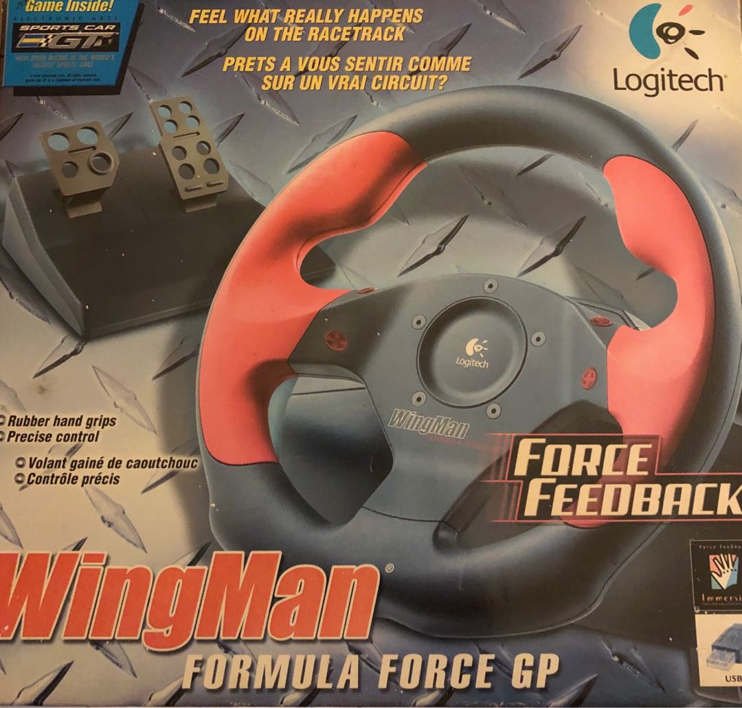 Logitech wingman steering wheel with foot pedals video gaming video