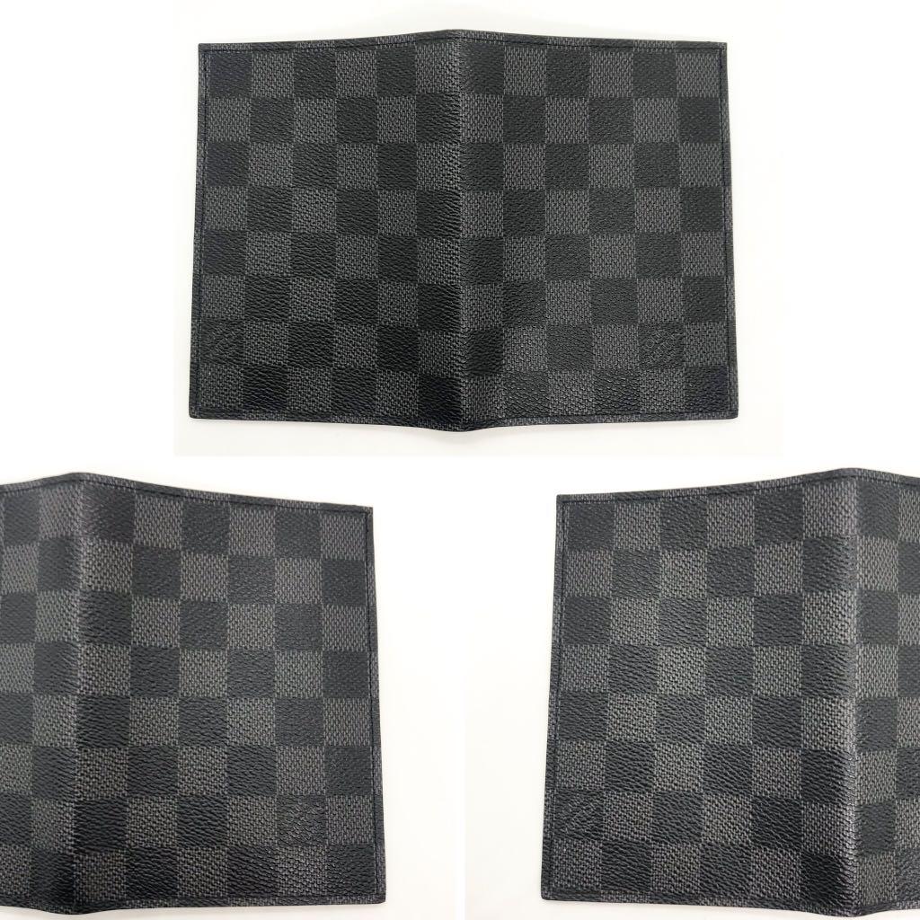 Pre-owned Louis Vuitton Passport Cover Damier Graphite Black/gray