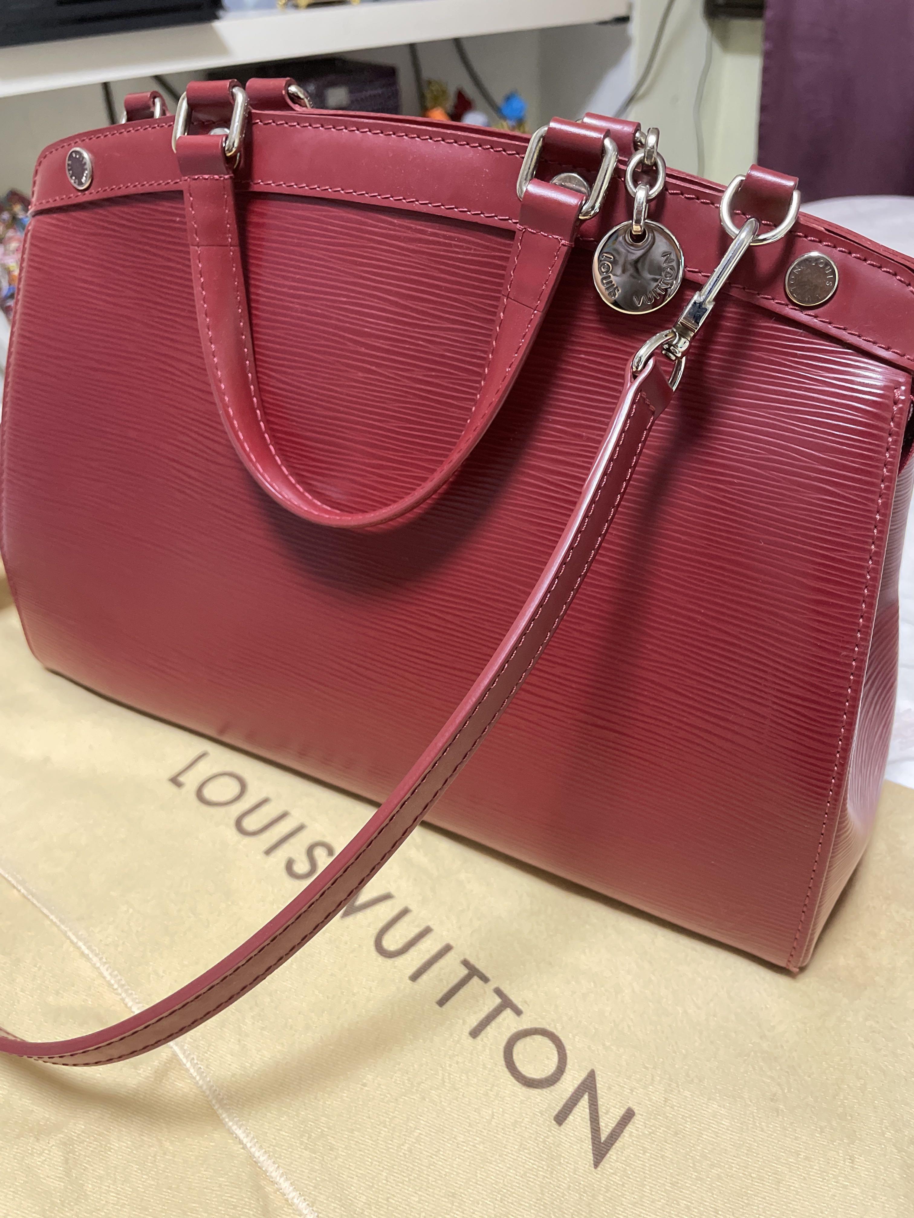 Louis Vuitton Brea Top Handle Bag MM Carmine Red Epi Leather