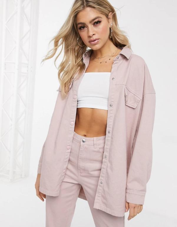 Missguided pink denim jacket best sale