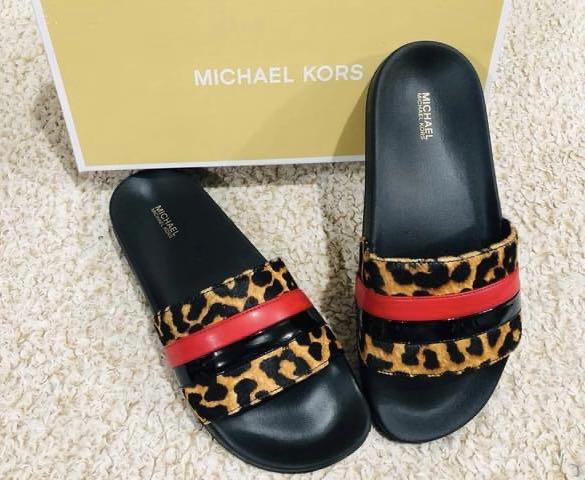 Michael kors cheap leopard slides