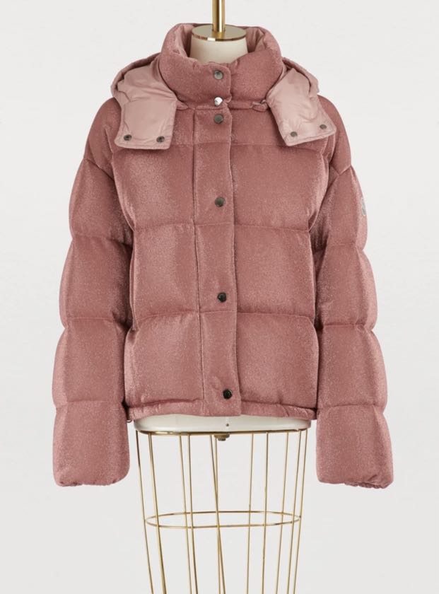 Moncler caille shop metallic puffer coat