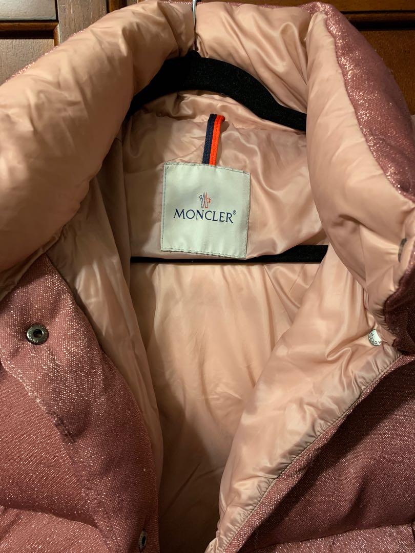 Moncler caille metallic top puffer coat