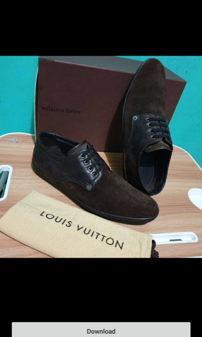Sepatu Pria Formal LV Louis Vuitton Original Mulus, Fesyen Pria