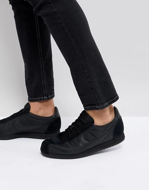 Nike cortez triple black, Men's Fashion, Sneakers on Carousell