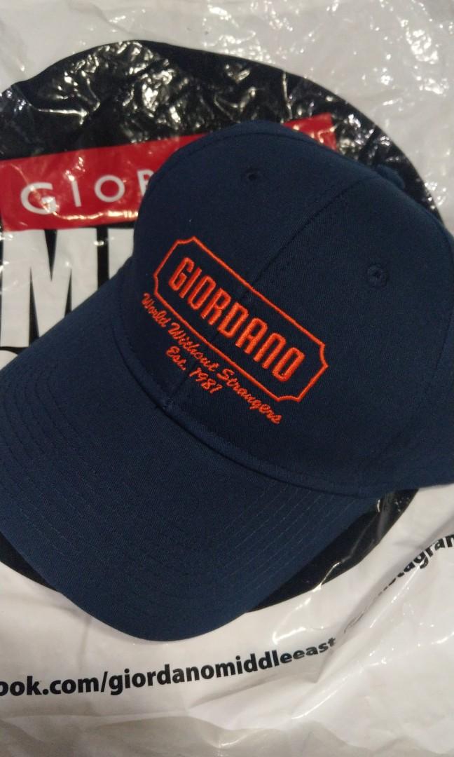 Original Giordano Watches Hats Logo), Carousell (Signature Men\'s on Caps with Navy & & Orange Cap Accessories, Fashion