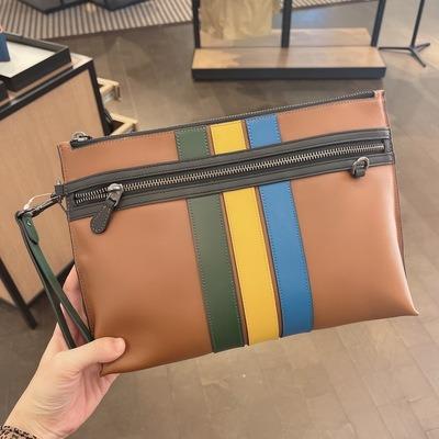 PREORDER COACH CARRYALL POUCH IN COLORBLOCK WITH VARISTY STRIPE