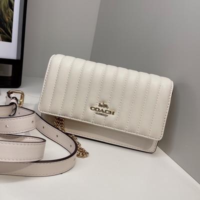 Coach flap belt bag with linear quilting shop