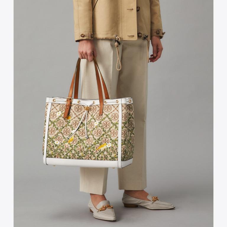 Tory Burch T Monogram Jacquard Embroidered Handle Bag