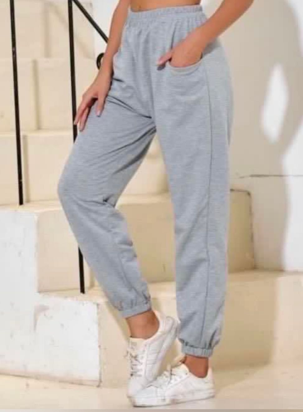 grey joggers shein