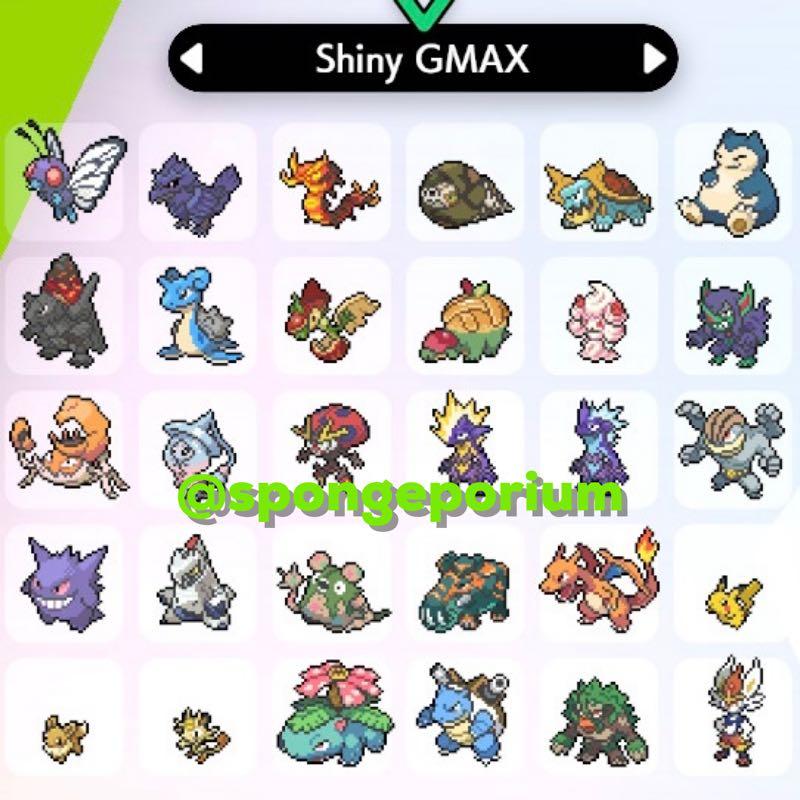 Shiny Non Shiny Gmax Gigantamax Pokemon Pokemon Sword Shield Video Gaming Gaming Accessories Game Gift Cards Accounts On Carousell