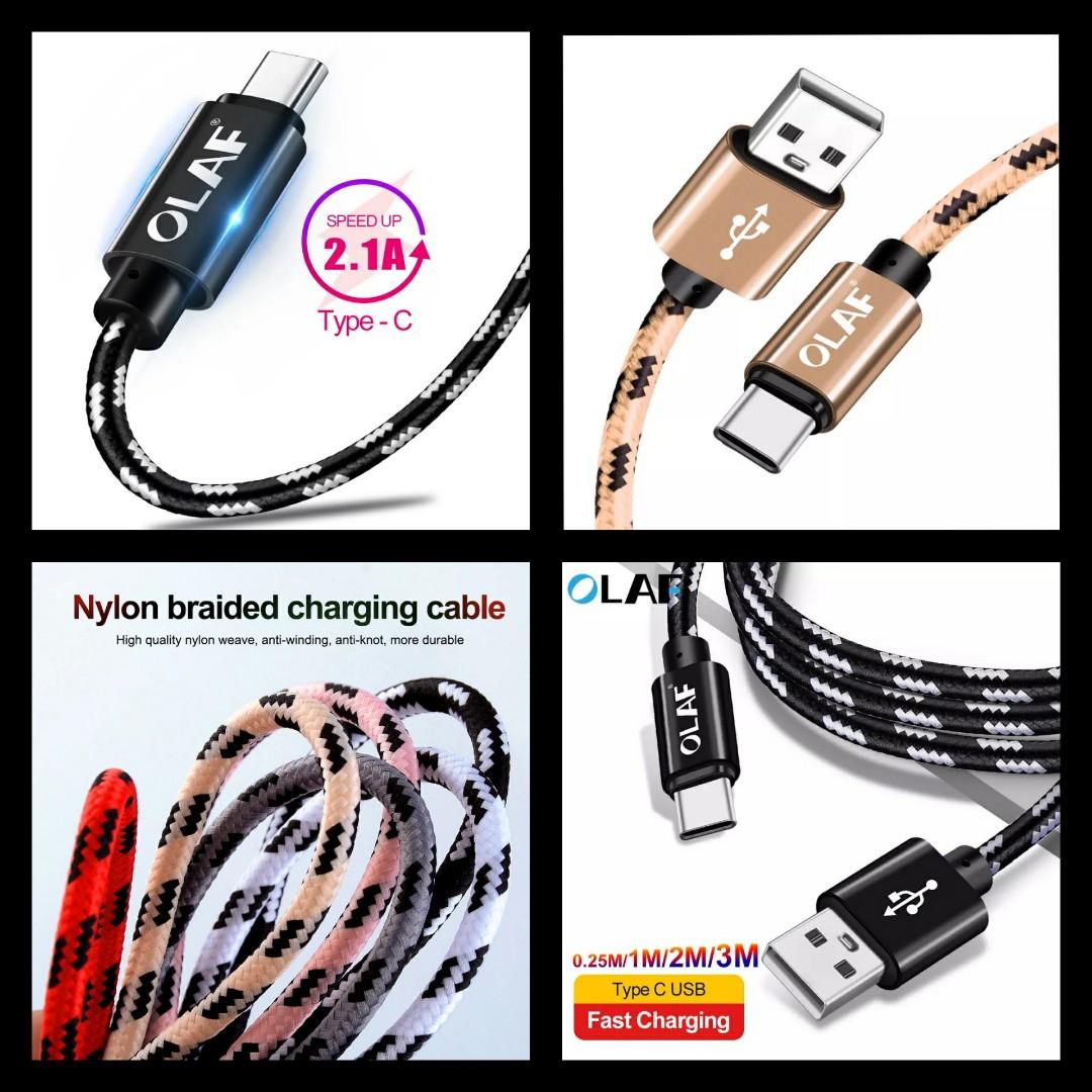 Type C Phone Cable Usb Fast Quick Charging Data Charger Mobile Olaf Pzoz Ugreen 0 25m 2m 3m Red Blue Black White Domez6 Mobile Phones Tablets Mobile Tablet Accessories Mobile Accessories