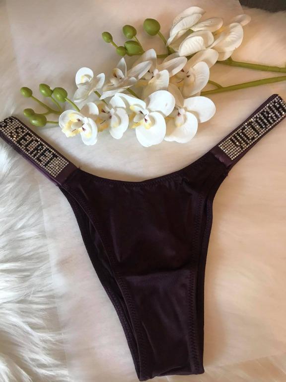 Buy Victoria's Secret Black Lace Shine Strap Brazilian Knickers
