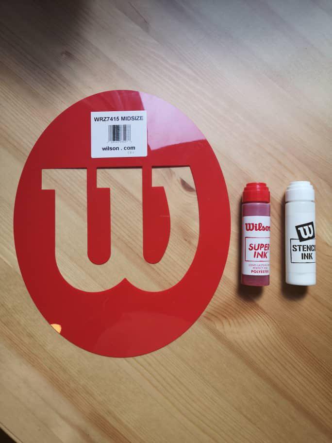 Wilson W Stencil & 2 Stencil Inks (White& Red), Sports Equipment