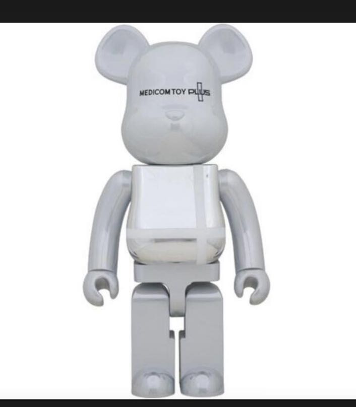 1000% Be@rbrick Medicom Toy plus exclusive- WHITE CHROME 