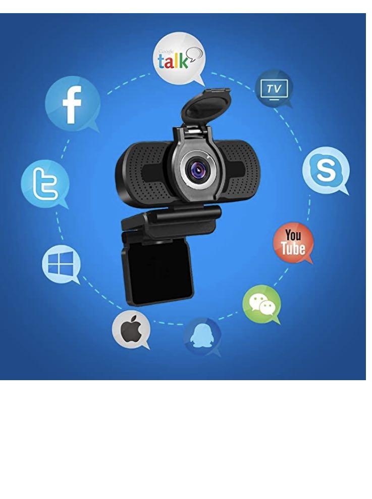 1080P Full Hd Webcam with Webcam Cover,Larmtek USB Camera,Computer