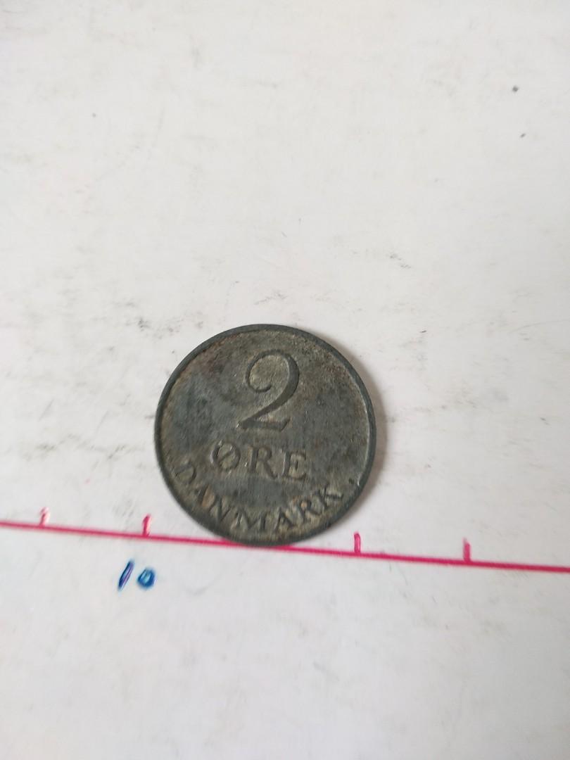 1950 Denmark 2ore 鋅幣, 興趣及遊戲, 收藏品及紀念品, 錢幣- Carousell