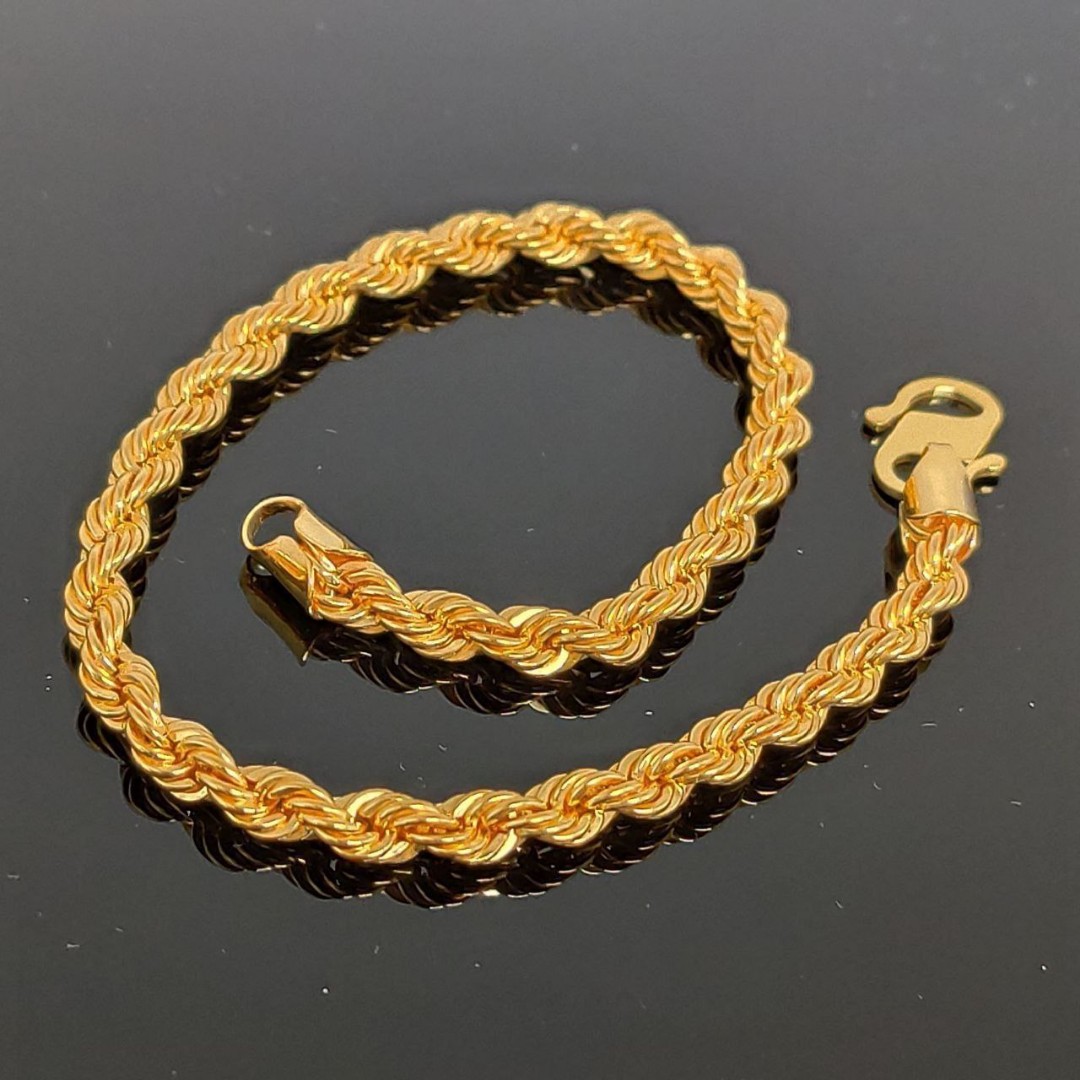 916 Gold Rope Bracelet Rantai Tangan Pintal Women S Fashion Jewelry Organisers Bracelets On Carousell