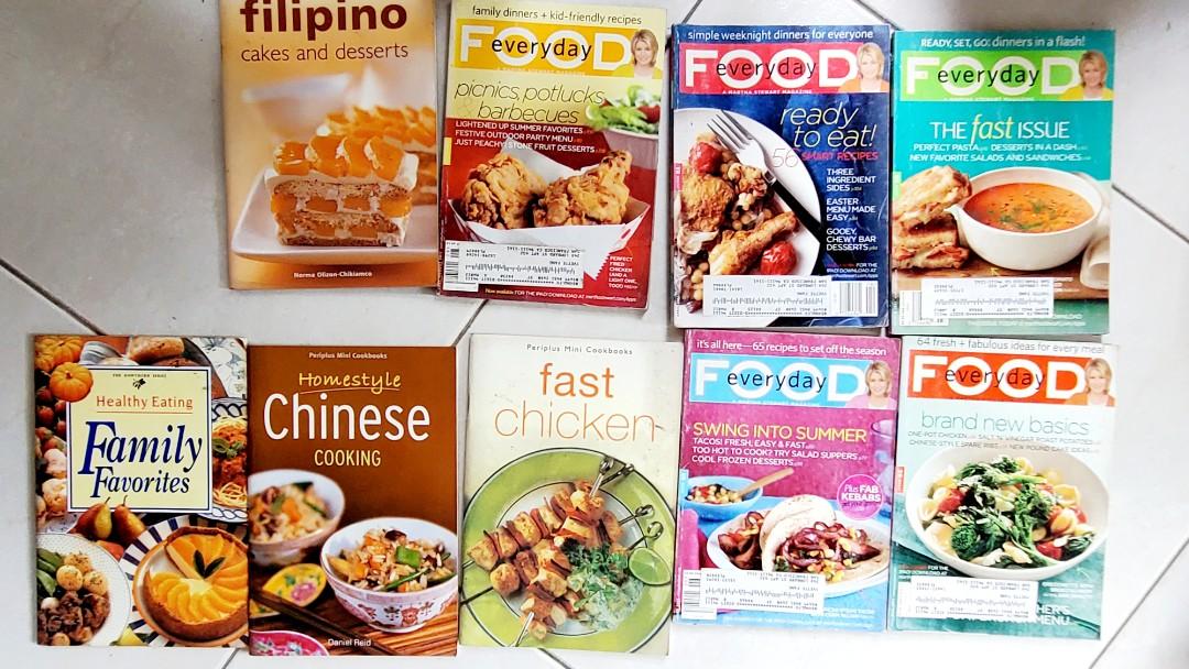 9 pc Recipe Books and Imported Magazines (Category: Magazines) located in Pasig City. Submitted by kjochua (Listing ID 1075931095, Image 1). Description: all perfect condition. very useful for home cooking. shipping c/o buyer.