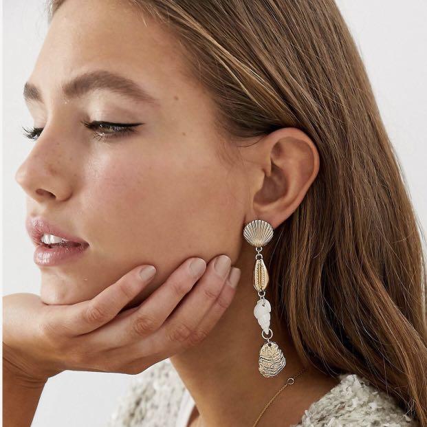 New look cheap shell earrings