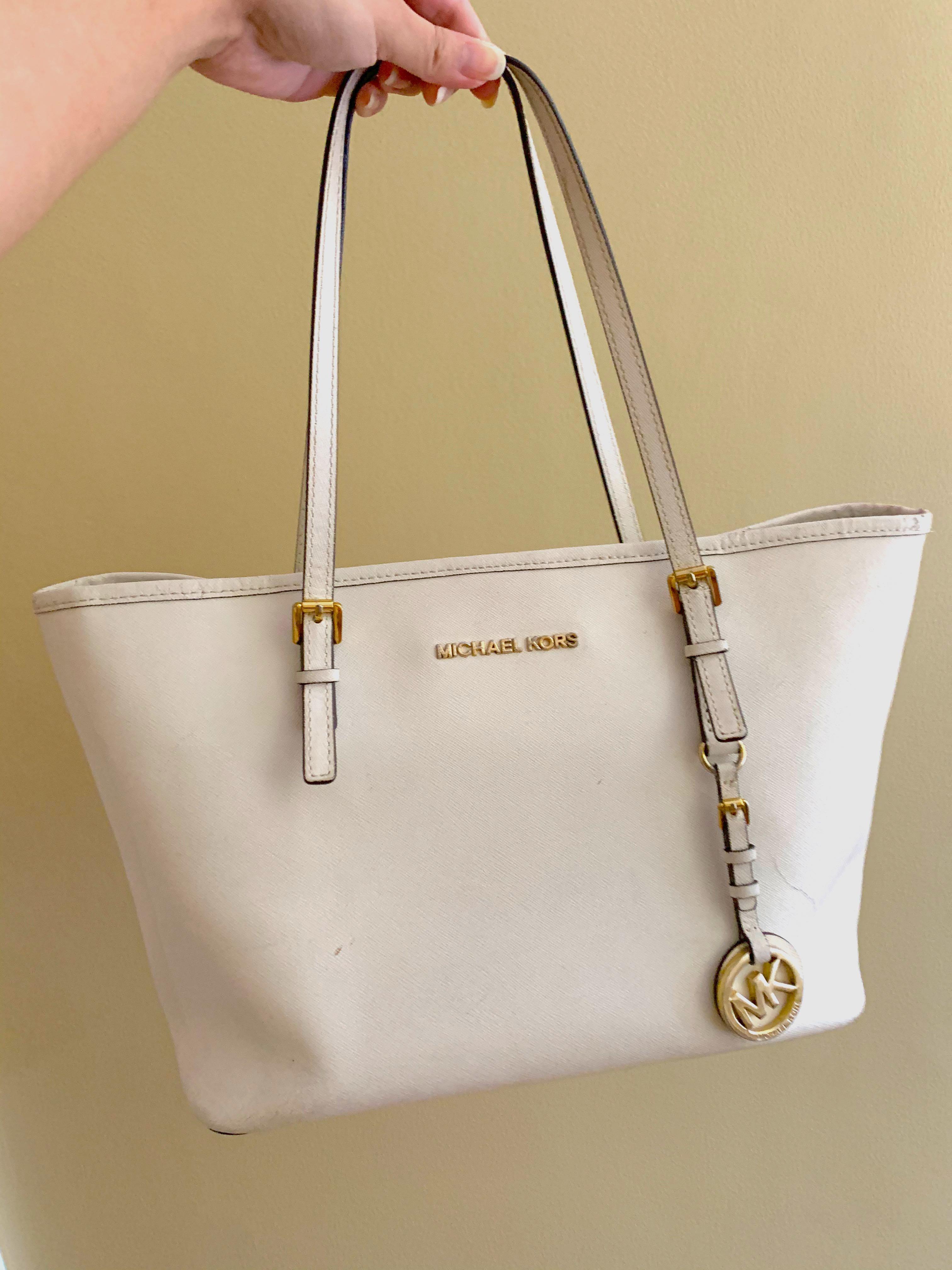 Mua Túi Tote Michael Kors MK Kenly Logo Trắng  Vàng  Michael Kors  Mua  tại Vua Hàng Hiệu h056947