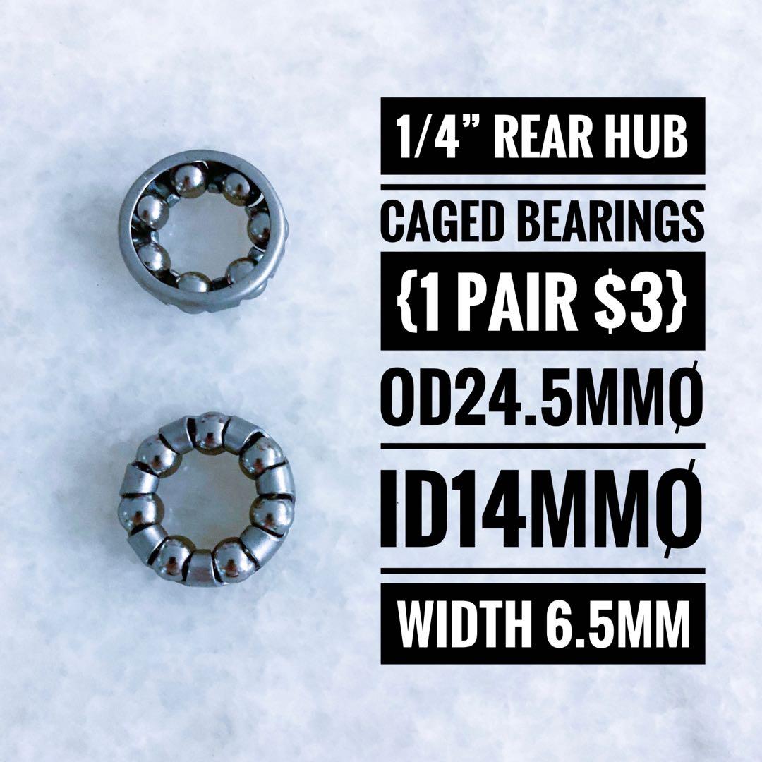 Bicycle Caged Bearings (1 PAIR) Front Hub, Rear Hub, Bottom Bracket, Sports Equipment
