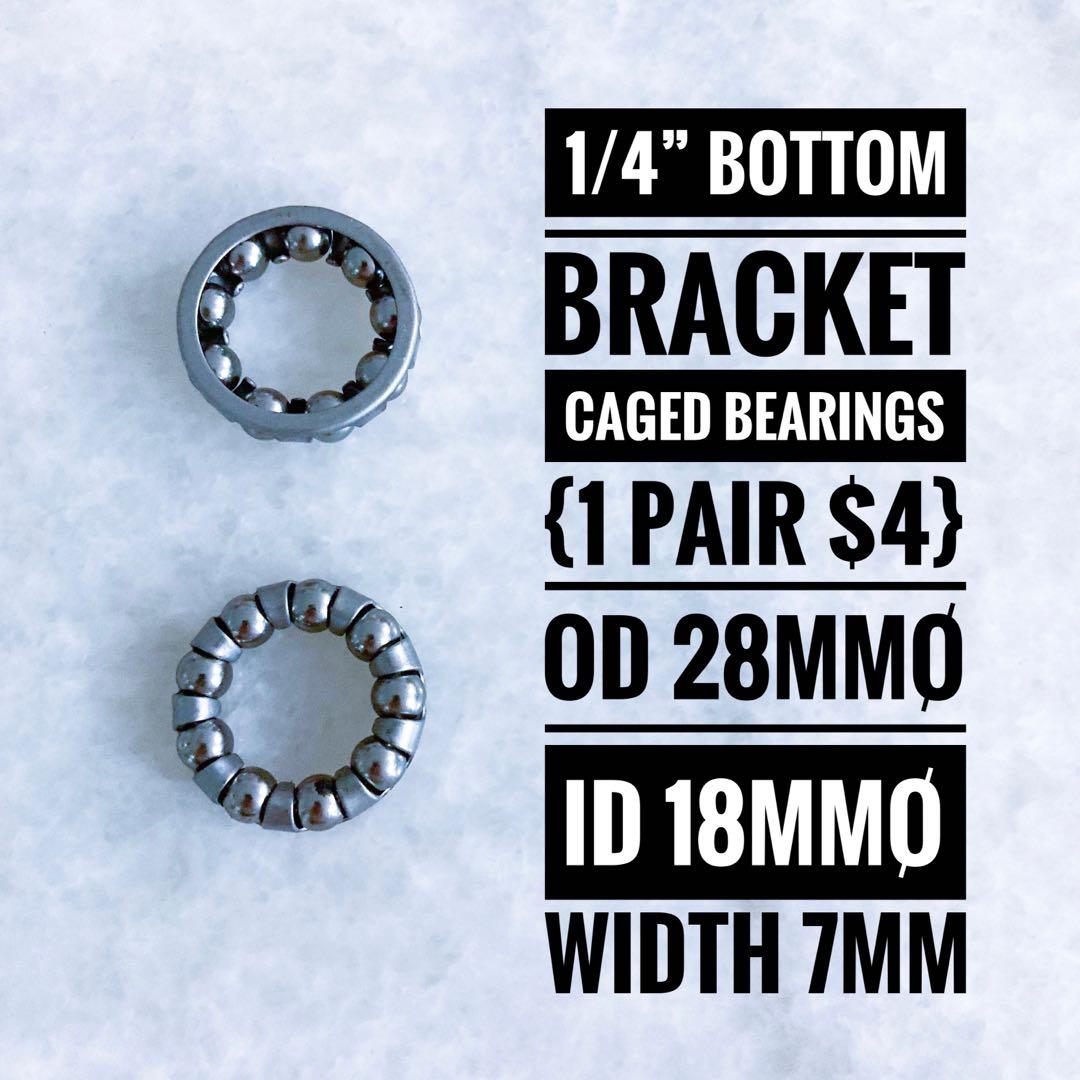 Bicycle Caged Bearings (1 PAIR) Front Hub, Rear Hub, Bottom Bracket, Sports Equipment