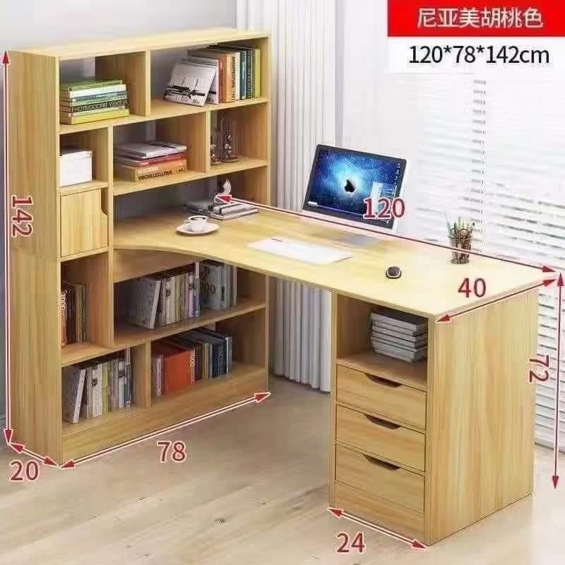 Big size computer desk table with shelves and drawer Office desk