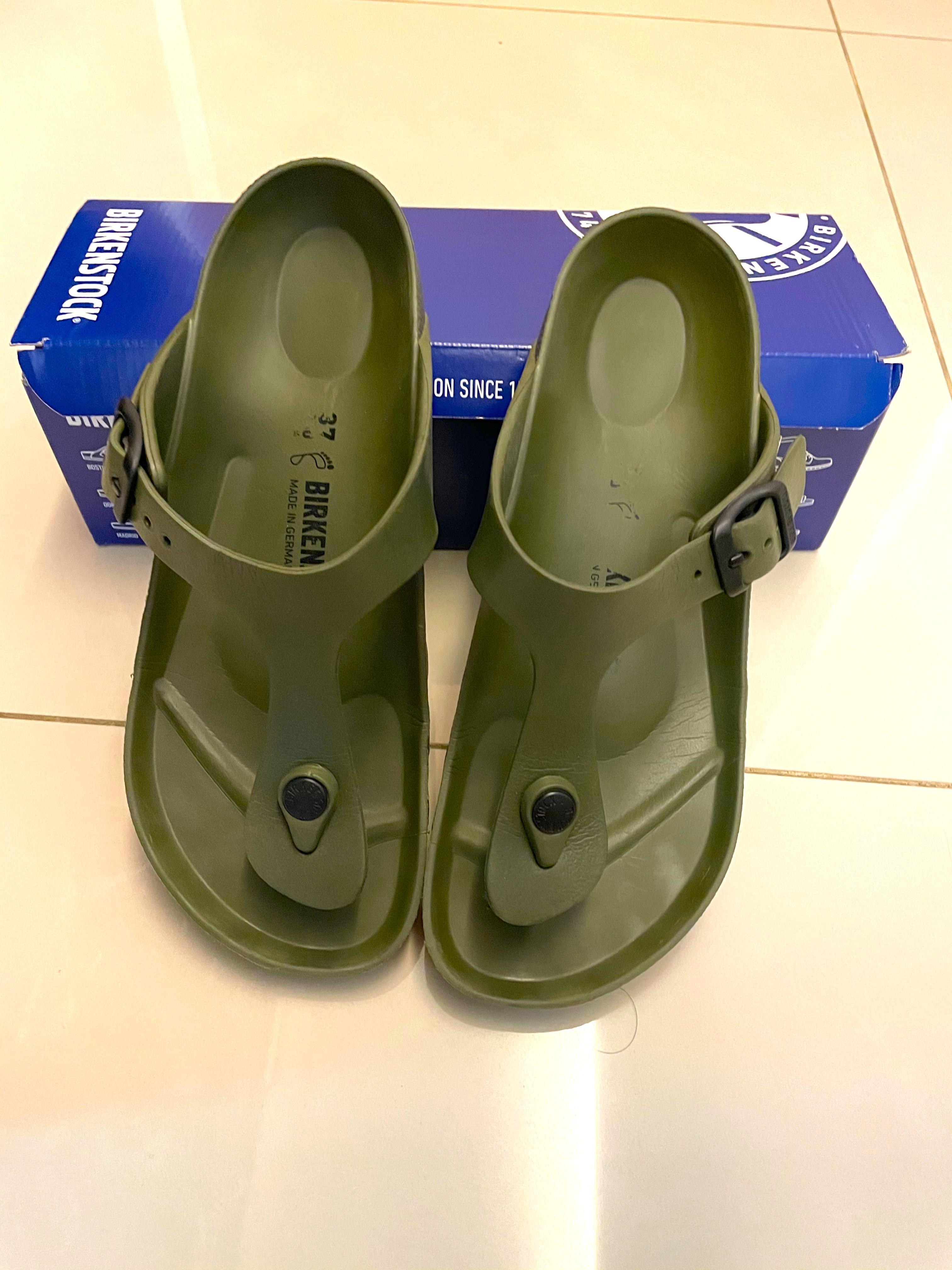 Birkenstock Kairo army green Women s Fashion Footwear Flipflops and Slides on Carousell