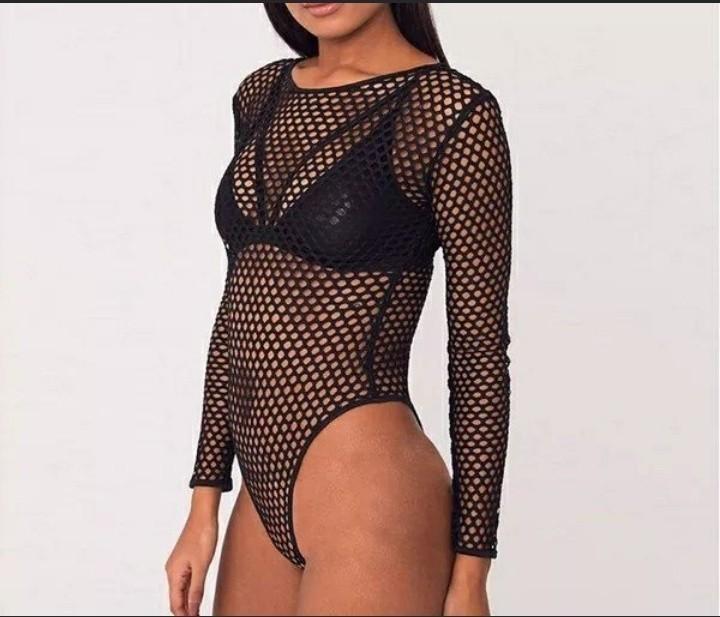 Fishnet bodycon jumpsuit Clearance