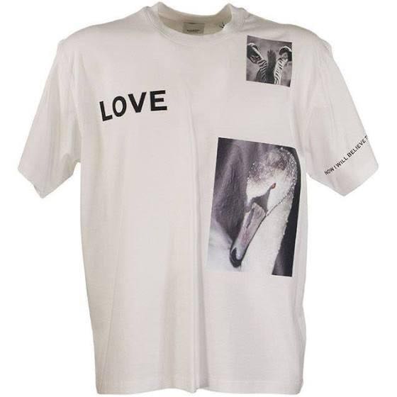 Burberry Love Swan Tee, Men's Fashion 