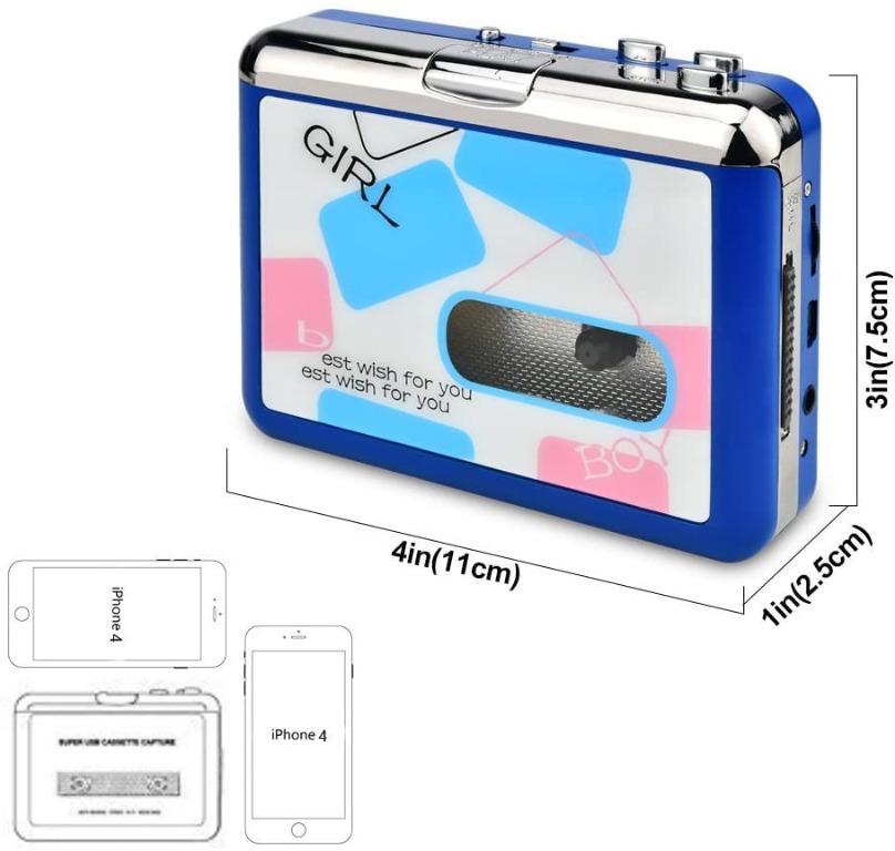 DIGITNOW Portable Cassette Player Converter, Convert Tapes to MP3 Walkman