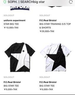 XL 新品 FCRB 19SS BIG STAR TEE BLACK-