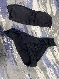 Forever 21 Black Bandeau Swimwear set with pads