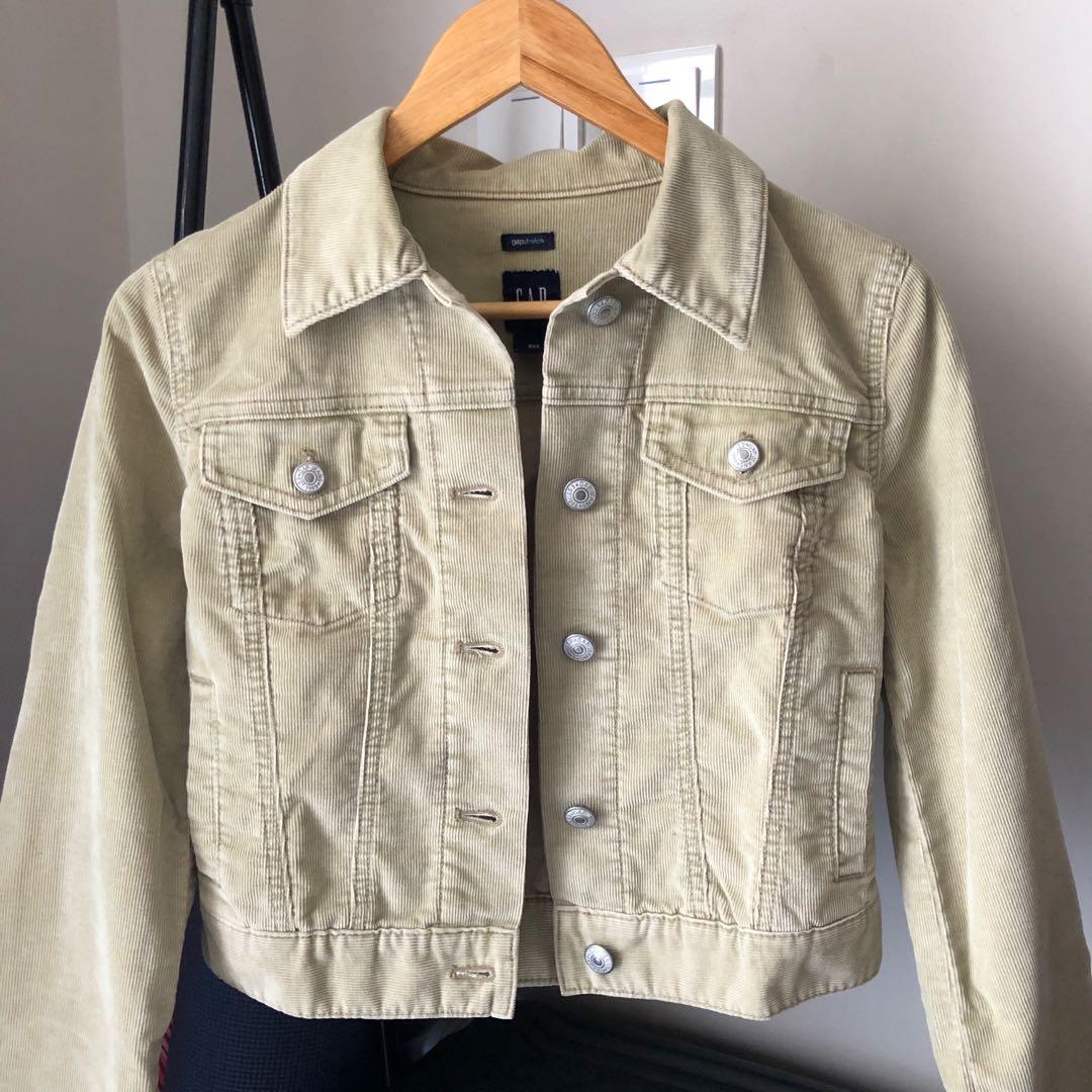 Gap corduroy denim brown crop jacket 