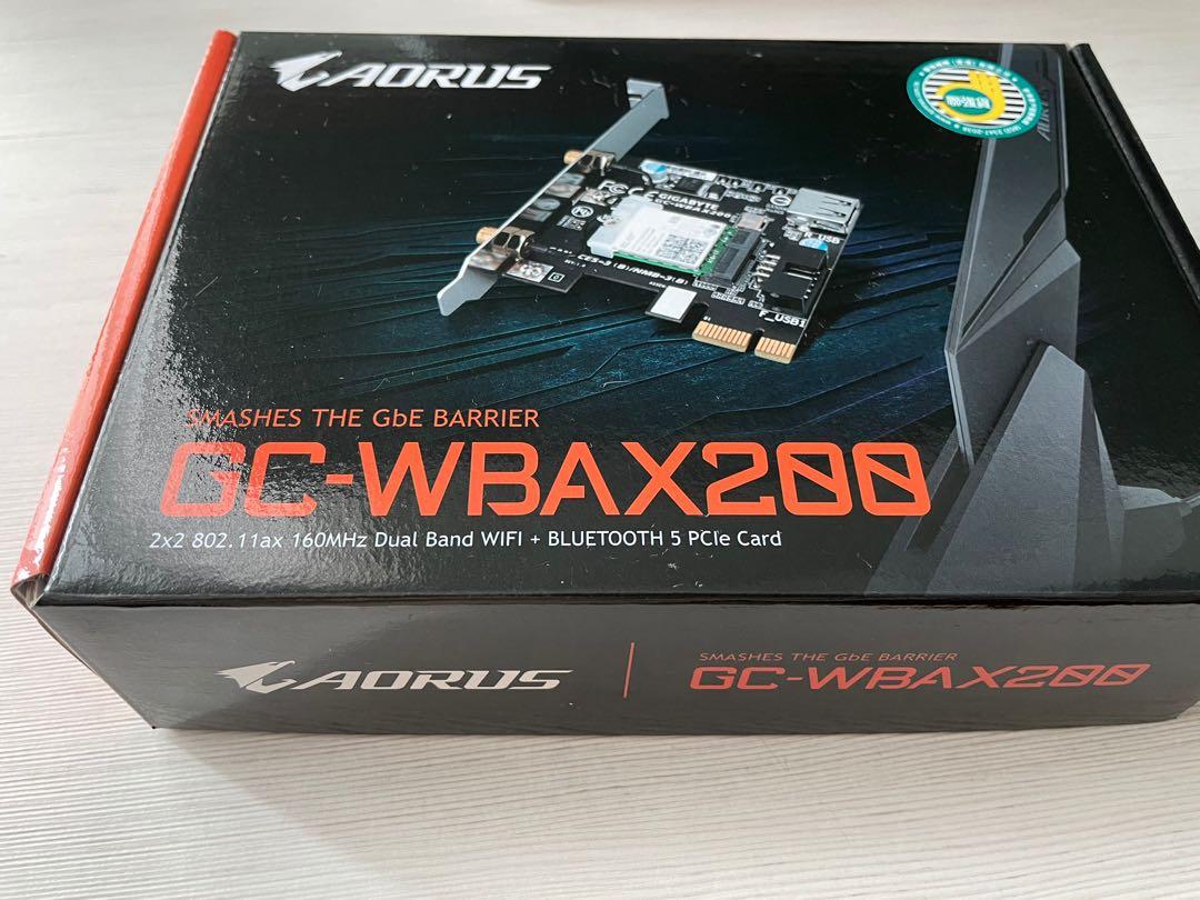 Carousell Wifi及上網相關產品- Wireless + AX2400 MU-MIMO Adapter, 電腦＆科技, 電腦周邊及配件, Gigabyte Bluetooth5.0 AORUS GC-WBAX200 PCI-E Dual-Band