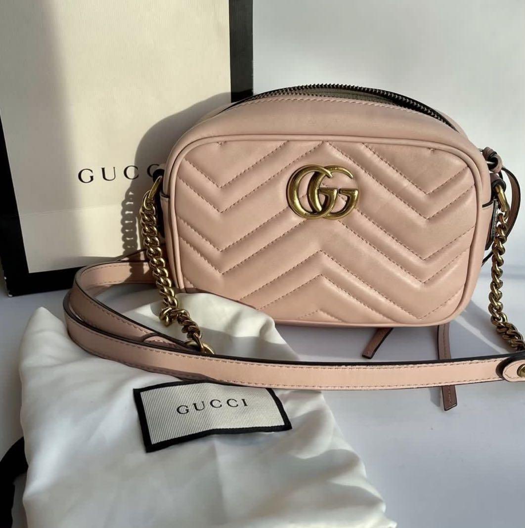 Gucci GG Marmont Matelasse Mini Bag Calfskin Brown GHW