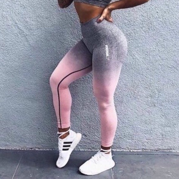 GYMSHARK ombre pink grey Women s Fashion Activewear on Carousell