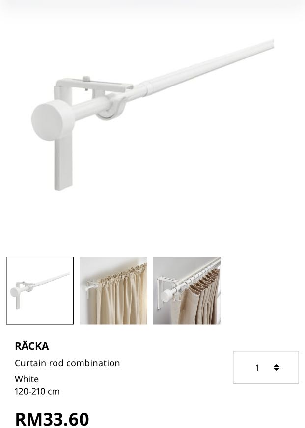 IKEA Curtain rail in set, Furniture & Home Living, Furniture, Shelves