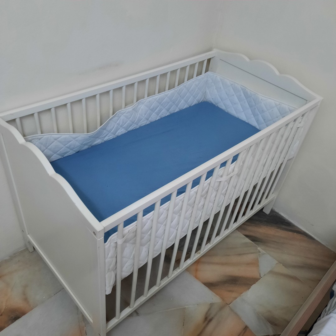 Ikea Hensvik Cot Mattress Fitted sheet LEN Bumper pad