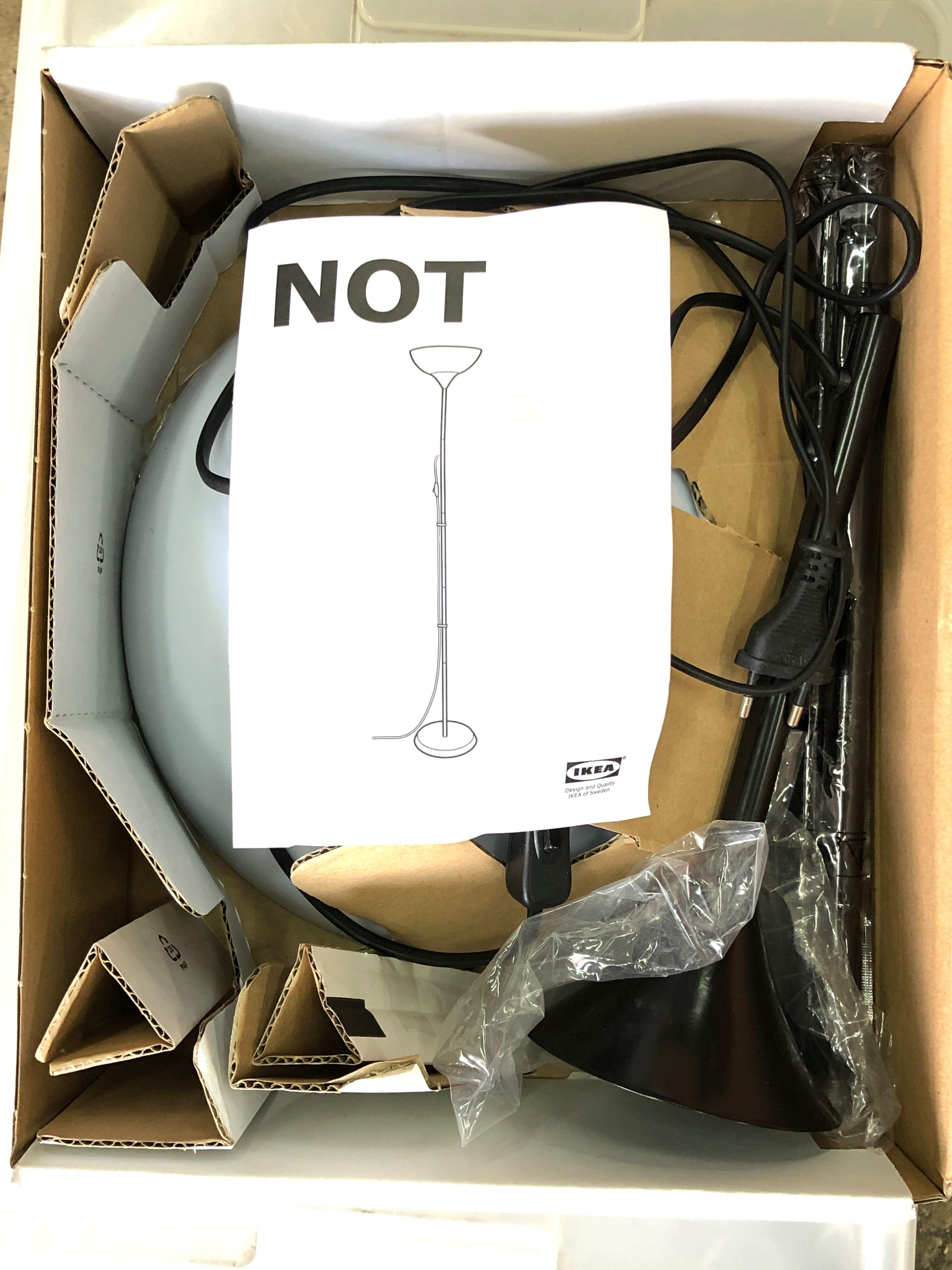 Ikea NOT Floor Uplighter/Reading Lamp Black, Everything Else on Carousell