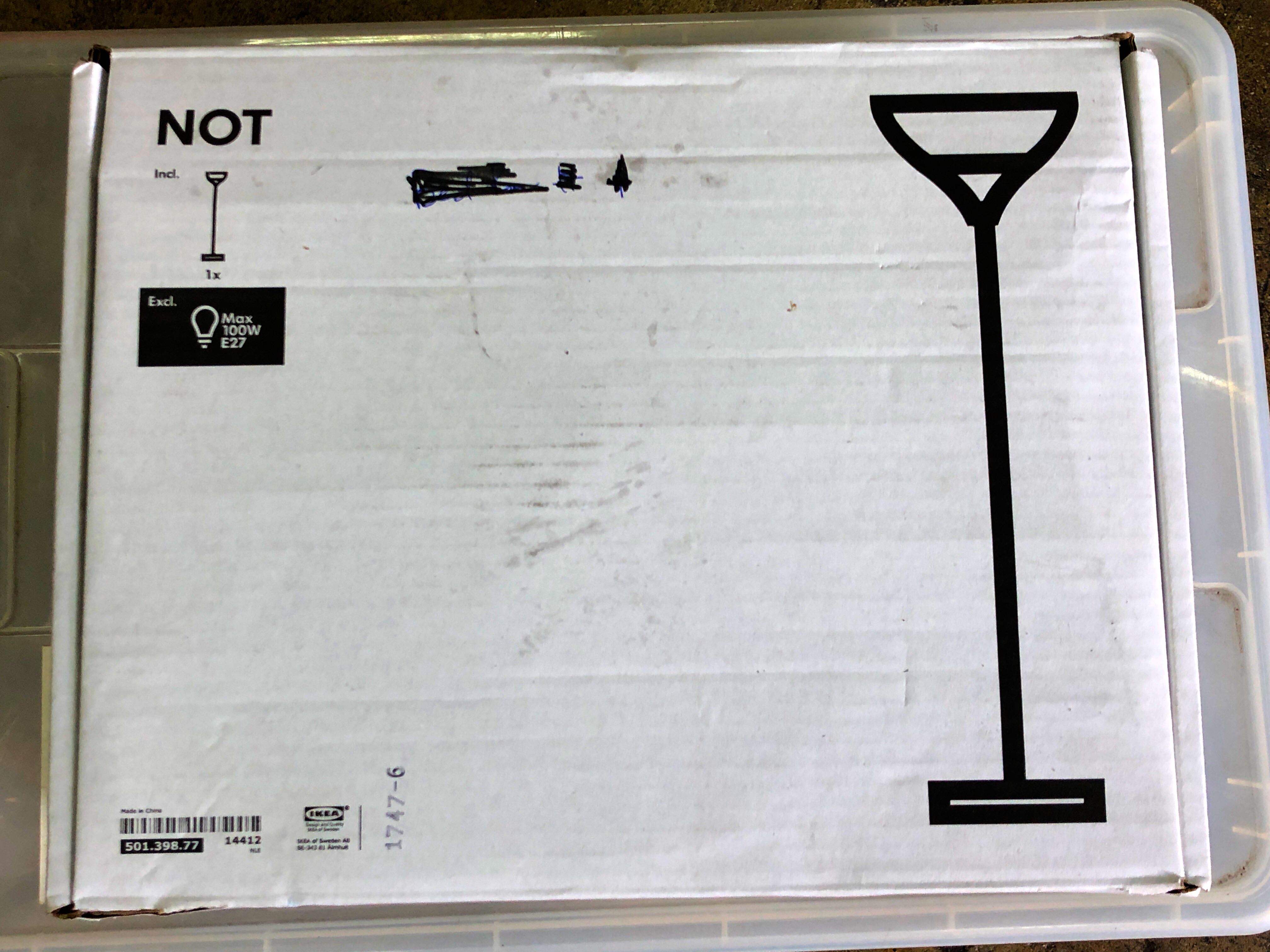 Ikea NOT Floor Uplighter/Reading Lamp Black, Everything Else on Carousell