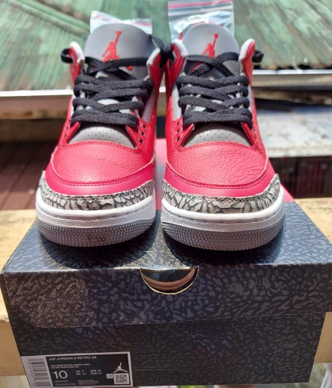 Jordan 3 Retro Se Unite Fire Red Sz 10us Men S Fashion Footwear Sneakers On Carousell