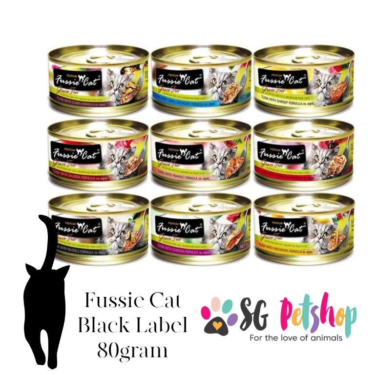 Fussie cat black best sale label