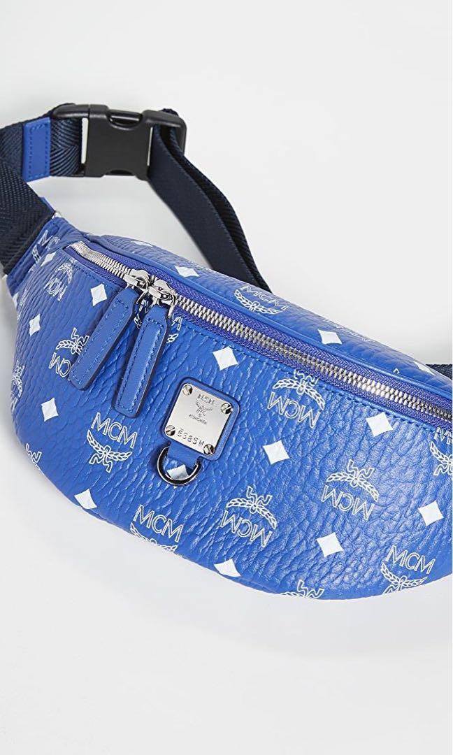 blue mcm belt bag