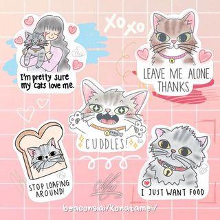 My Cat Series: Handmade Glossy Stickers