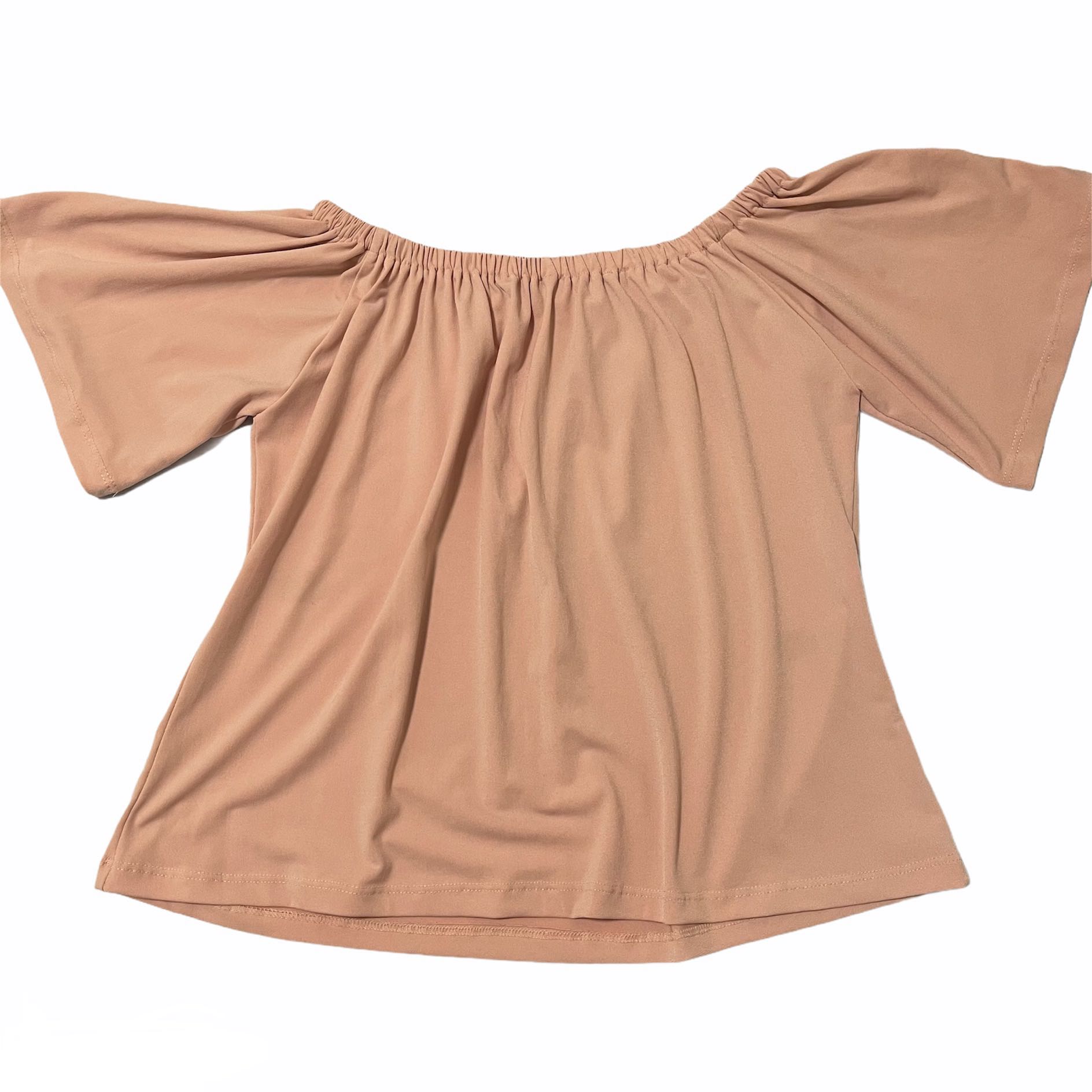 Pink Solid Off-Shoulder Top