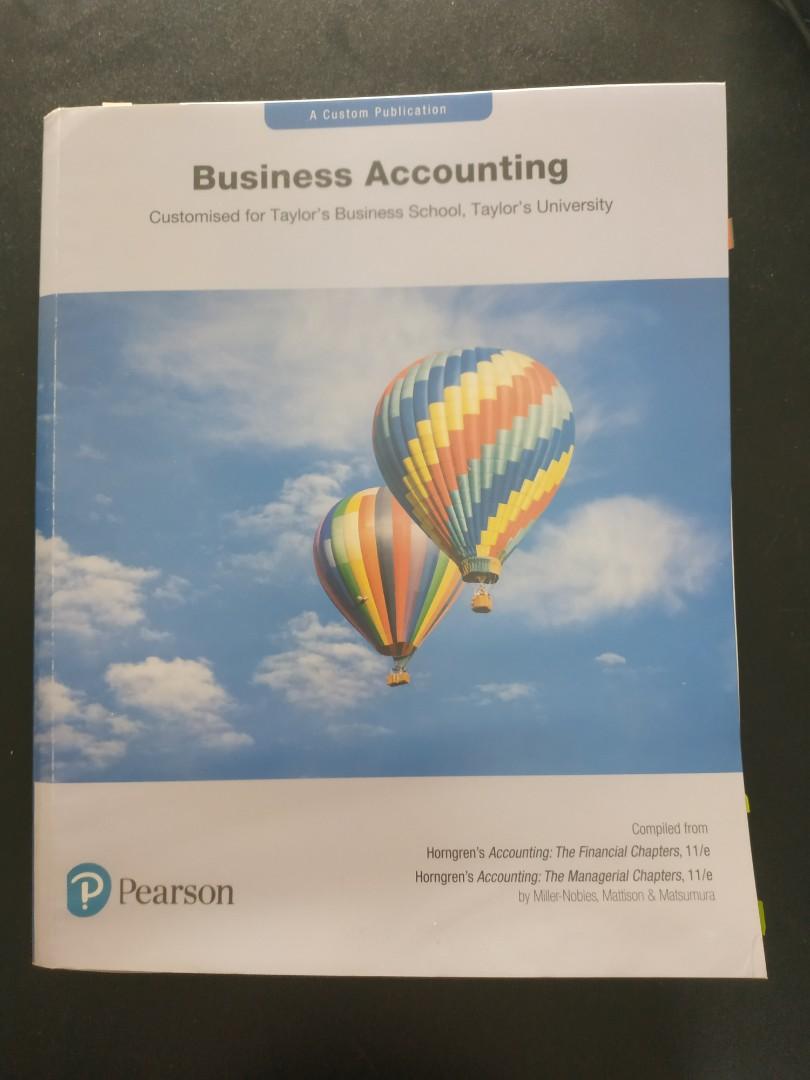 Pearson Business Accounting Textbook (Customised for Taylor's Business